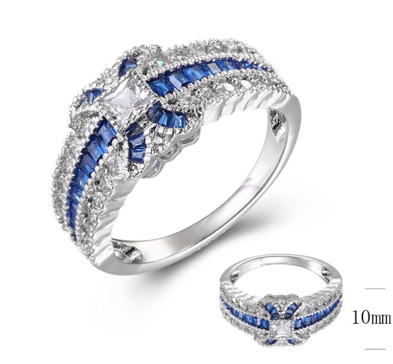 SJ39080, Ladies' Moissanite Ring, S925, Rhodium Plated, White, 4.46g