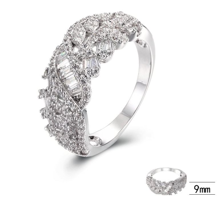 SJ39918, Ladies' Moissanite Ring, S925, Rhodium Plated, White, 3.89g