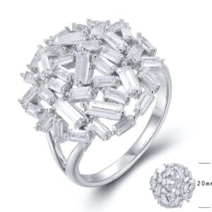 SJ24975, Ladies' Moissanite Ring, S925, Rhodium Plated, White, 4.257g