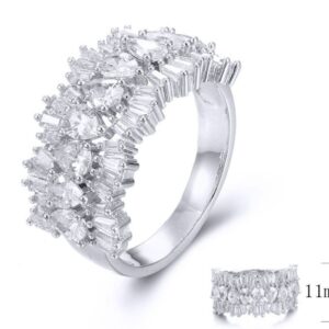 SJ33496, Ladies' Moissanite Ring, S925, Rhodium Plated, White, 4.249g