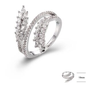 SJ40050, Ladies' Moissanite Ring, S925, Rhodium Plated, White, 2.927g