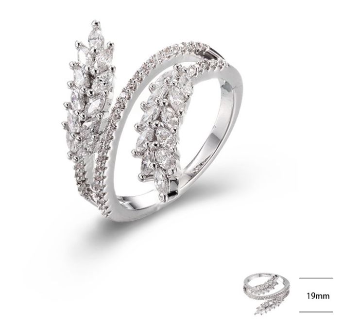 SJ40050, Ladies' Moissanite Ring, S925, Rhodium Plated, White, 2.927g