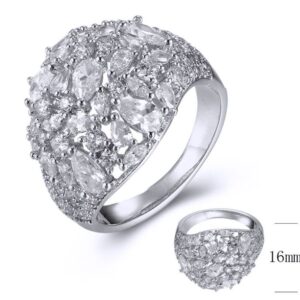 SJ39330, Ladies' Moissanite Ring, S925, Rhodium Plated, White, 5.24g