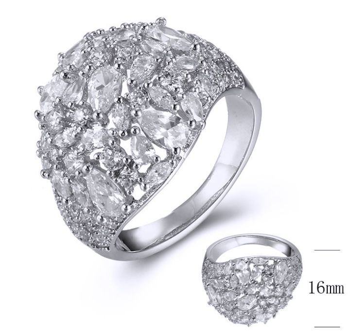 SJ39330, Ladies' Moissanite Ring, S925, Rhodium Plated, White, 5.24g