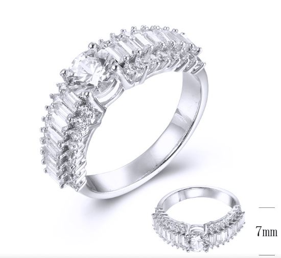 SJ38934, Ladies' Moissanite Ring, S925, Rhodium Plated, White, 4.09g