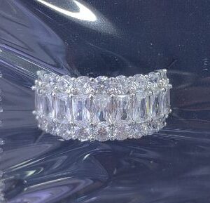SJ22502, Ladies' Moissanite Ring, S925, Rhodium Plated, White, 5.037g