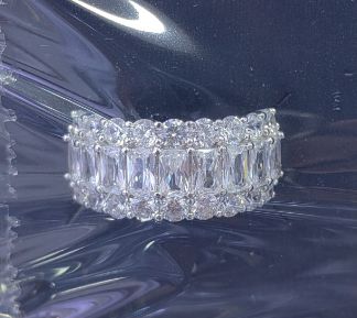 SJ22502, Ladies' Moissanite Ring, S925, Rhodium Plated, White, 5.037g