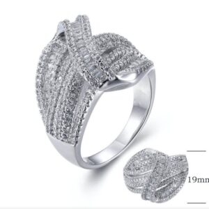 SJ26749, Ladies' Moissanite Ring, S925, Rhodium Plated, White, 8.119g