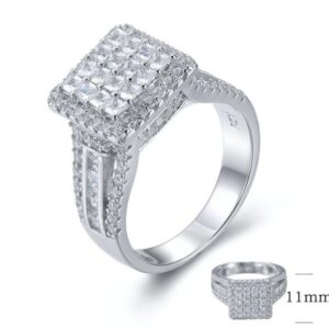 SJ26845, Ladies' Moissanite Ring, S925, Rhodium Plated, White, 7.077g