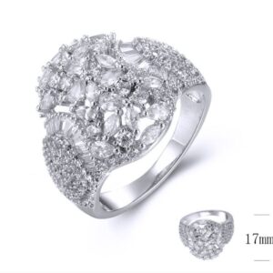 SJ39334, Ladies' Moissanite Ring, S925, Rhodium Plated, White, 5.24g