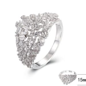 SJ39906, Ladies' Moissanite Ring, S925, Rhodium Plated, White, 4.52g