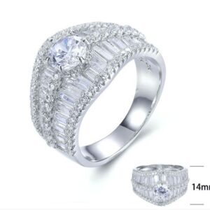 SJ27492, Ladies' Moissanite Ring, S925, Rhodium Plated, White, 6.757g