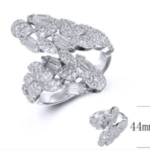SJ36596, Ladies' Moissanite Ring, S925, Rhodium Plated, White, 4.353g