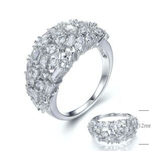SJ26735, Ladies' Moissanite Ring, S925, Rhodium Plated, White, 4.723g