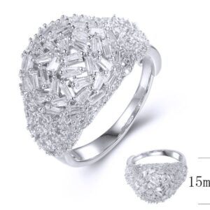 SJ36814, Ladies' Moissanite Ring, S925, Rhodium Plated, White, 5.887g