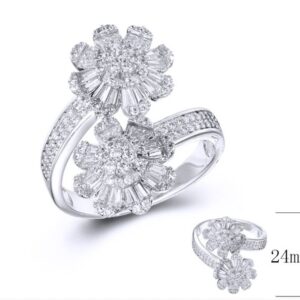 SJ36470, Ladies' Moissanite Ring, S925, Rhodium Plated, White, 4.193g