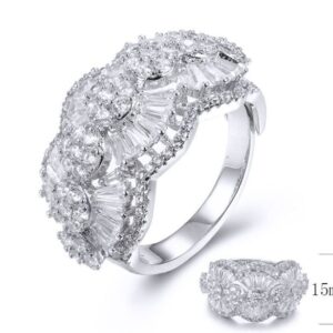 SJ34645, Ladies' Moissanite Ring, S925, Rhodium Plated, White, 6.757g
