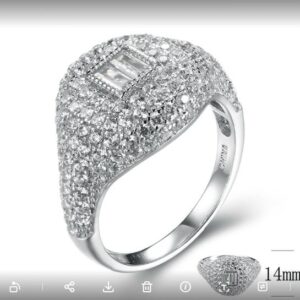 SJ28612, Ladies' Moissanite Ring, S925, Rhodium Plated, White, 5.333g