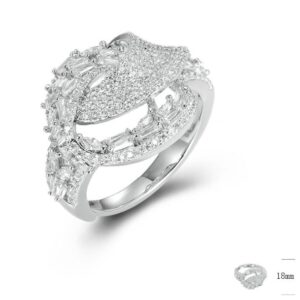 SJ44090, Ladies' Moissanite Ring, S925, Rhodium Plated, White, 5.253g