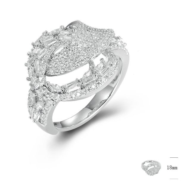 SJ44090, Ladies' Moissanite Ring, S925, Rhodium Plated, White, 5.253g