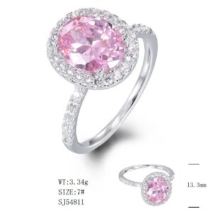 SJ54811, Ladies' Moissanite Ring, S925, Rhodium Plated, White, 3.462g