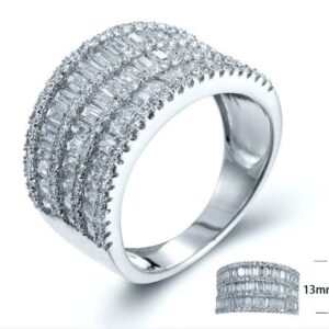 SJ24569, Ladies' Moissanite Ring, S925, Rhodium Plated, White, 6.478g