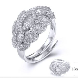 SJ34421, Ladies' Moissanite Ring, S925, Rhodium Plated, White, 5.13g