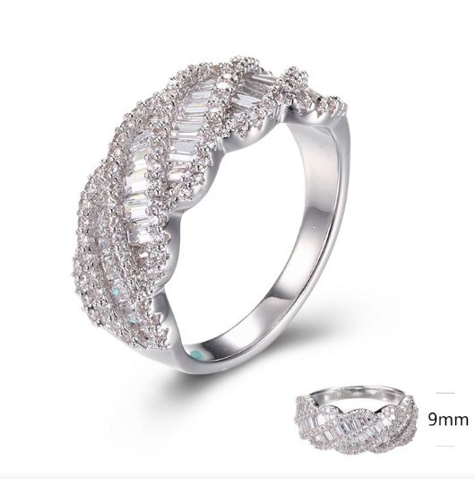 SJ28951, Ladies' Moissanite Ring, S925, Rhodium Plated, White, 4.507g