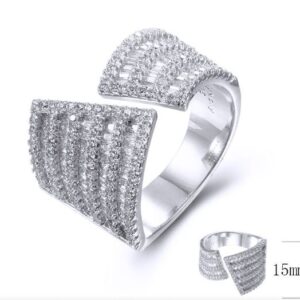 SJ38082, Ladies' Moissanite Ring, S925, Rhodium Plated, White, 6.46g