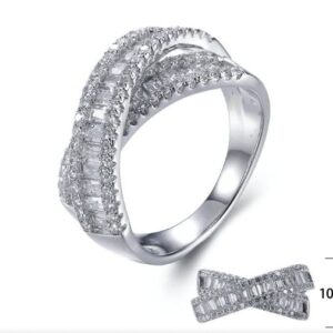 SJ27424, Ladies' Moissanite Ring, S925, Rhodium Plated, White, 5.853g