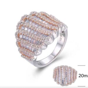 SJ23626, Ladies' Moissanite Ring, S925, Rhodium Plated, White, 8.313g
