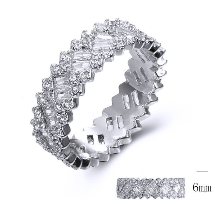 SJ34109, Ladies' Moissanite Ring, S925, Rhodium Plated, White, 3.738g