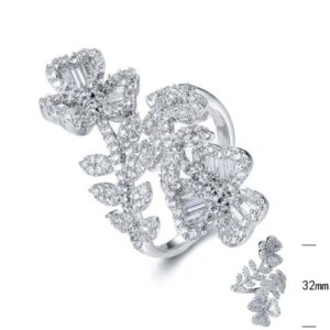 SJ30182, Ladies' Moissanite Ring, S925, Rhodium Plated, White, 4.21g