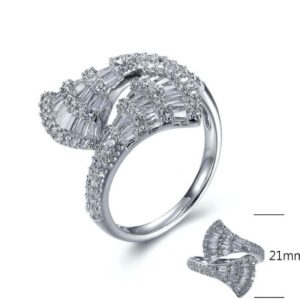 SJ28469, Ladies' Moissanite Ring, S925, Rhodium Plated, White, 3.867g