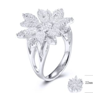 SJ32489, Ladies' Moissanite Ring, S925, Rhodium Plated, White, 7.113g