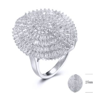 SJ32576, Ladies' Moissanite Ring, S925, Rhodium Plated, White, 6.2g