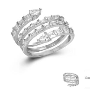 SJ44802, Ladies' Moissanite Ring, S925, Rhodium Plated, White, 5.093g