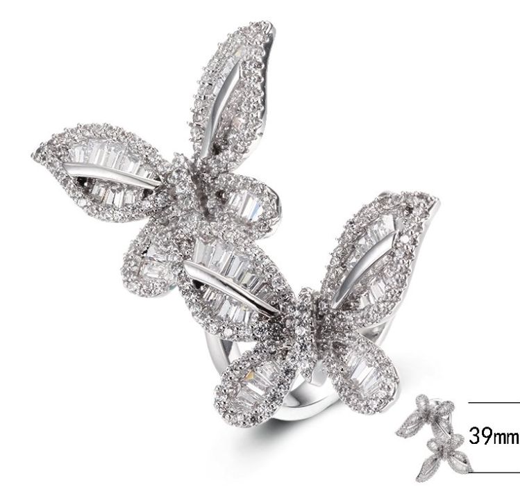 SJ40203, Ladies' Moissanite Ring, S925, Rhodium Plated, White, 7.434g