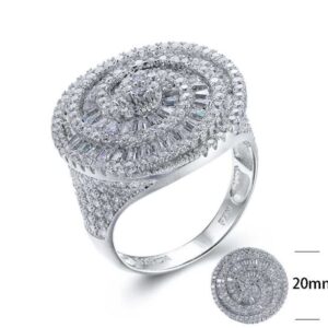 SJ25851, Ladies' Moissanite Ring, S925, Rhodium Plated, White, 7.498g