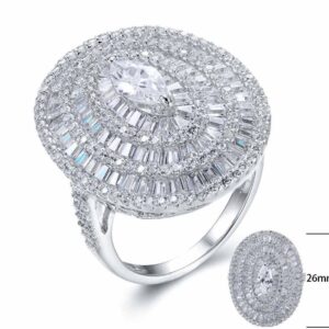 SJ24448, Ladies' Moissanite Ring, S925, Rhodium Plated, White, 8.331g