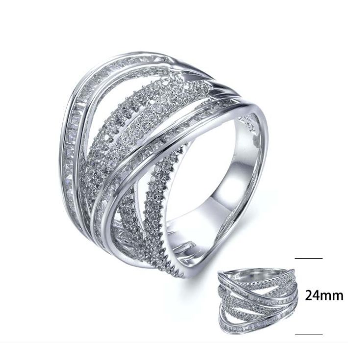 SJ27964, Ladies' Moissanite Ring, S925, Rhodium Plated, White, 7.407g