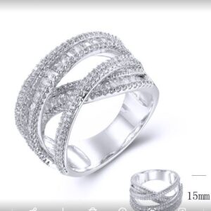 SJ38759, Ladies' Moissanite Ring, S925, Rhodium Plated, White, 8.271g