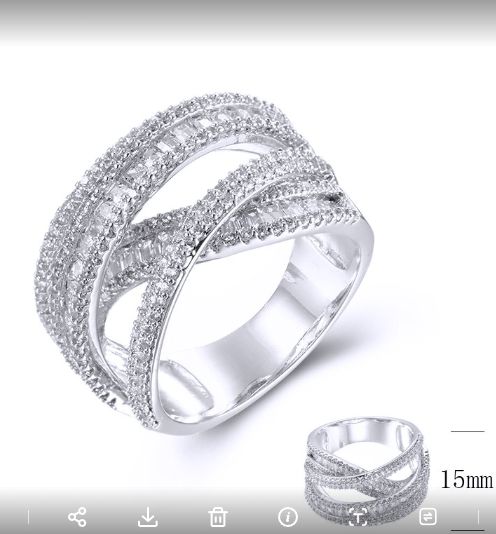 SJ38759, Ladies' Moissanite Ring, S925, Rhodium Plated, White, 8.271g