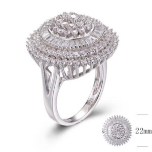 SJ29486, Ladies' Moissanite Ring, S925, Rhodium Plated, White, 6.973g