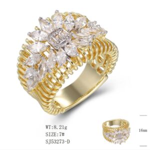 SJ53273, Ladies' Moissanite Ring, S925, Rhodium Plated, White, 7.66g