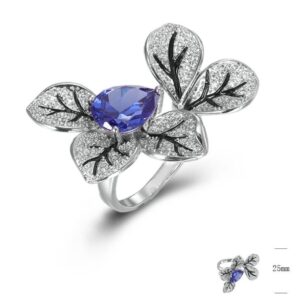 SJ44211, Ladies' Moissanite Ring, S925, Rhodium Plated, White, 8.33g