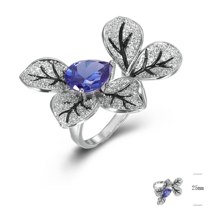 SJ44211, Ladies' Moissanite Ring, S925, Rhodium Plated, White, 8.33g