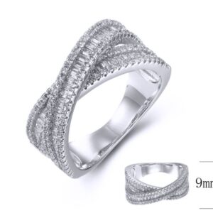 SJ38819, Ladies' Moissanite Ring, S925, Rhodium Plated, White, 5.576g
