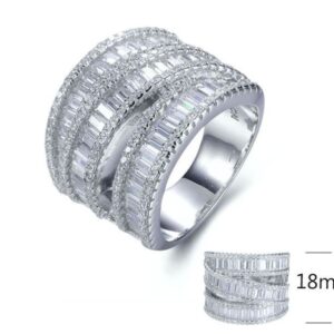 SJ27598, Ladies' Moissanite Ring, S925, Rhodium Plated, White, 11.872g