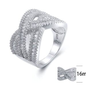 SJ26045, Ladies' Moissanite Ring, S925, Rhodium Plated, White, 8.34g